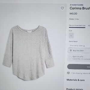 Womens, 41 HAWTHORN, Sweater, Grey, Sz. Lg.